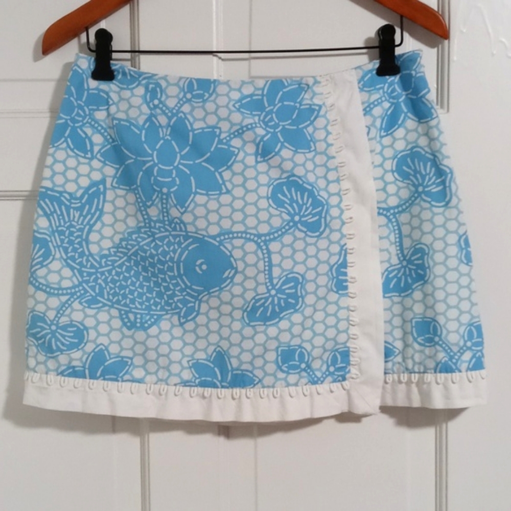 🐟VTG/VERY RARE Lilly Pulitzer🐟 - "Fish Tales" Stretch Skort